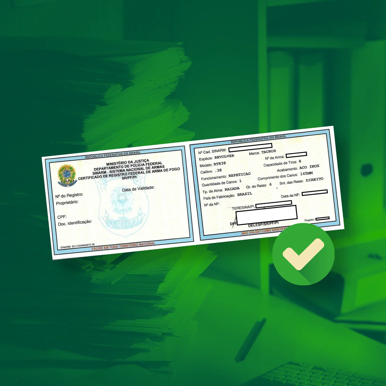 Atendimento para Registro de Arma no SINARM